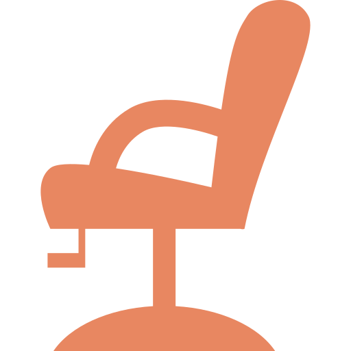 An icon depicting a hair dressers chair